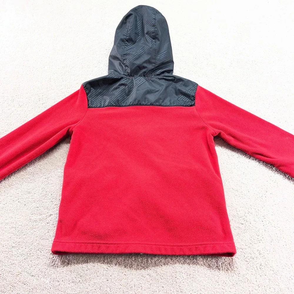 Nike‎ Fleece Zip Hoodie Kids Large Red Black Sporty Full Zip Jacket